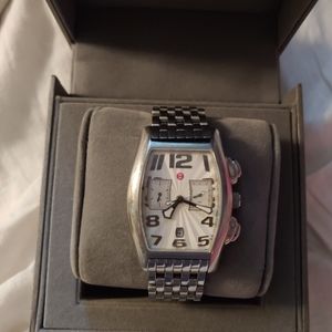 Michele unisex watch with box & extra bracelet add on's